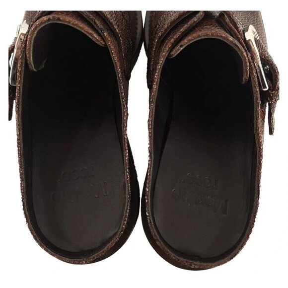 Martine Rose Python Chisel Toe Mules 40 M7 W10 Brown New - Picture 7 of 13